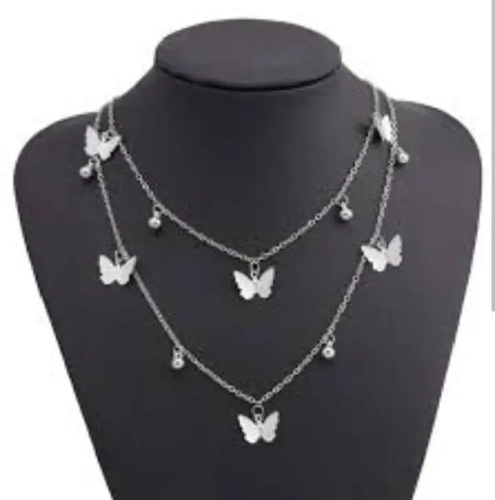 Silver Butterfly Necklace & Earrings Set for Women | Elegant Jewelry Set