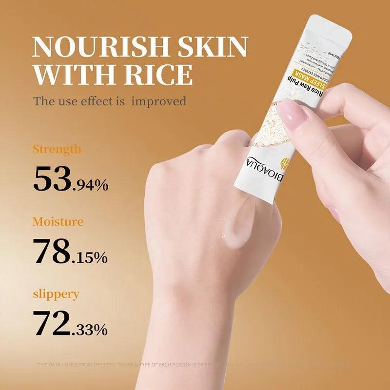 Premium Quality Rice Sleep Mask 20-Pack (4ml x 20) – Overnight Brightening & Hydration