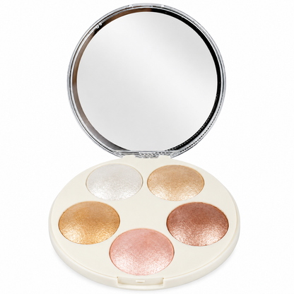 Seven Cool 5 Color Highlighter Palette – Shimmer Glow Makeup for Women