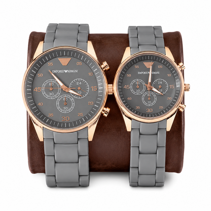 Unisex Quartz Couple Watch Set – Matching Round Dial Water-Resistant Analog Watches for Men & Women