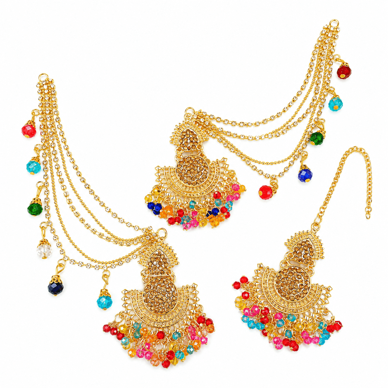 Golden Multicolor Jhumkas for Weddings & Festivals