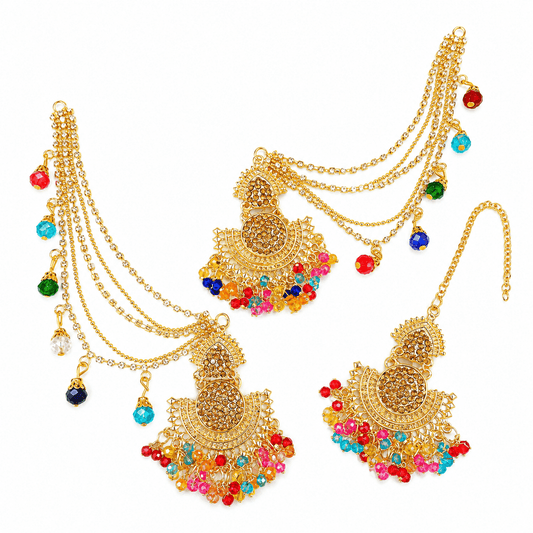 Golden Multicolor Jhumkas for Weddings & Festivals