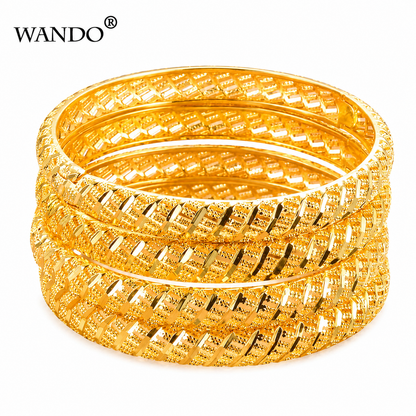 Premium Quality Golden Kara Bangles Set of 2 – Alloy Women's Fashion Bracelets  Product Description