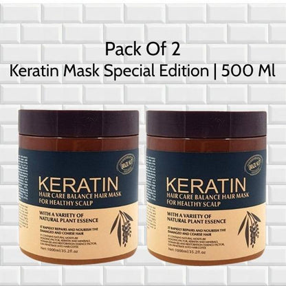 Keratin Hair Mask Pack of 2 500ml Natural Plant Essence