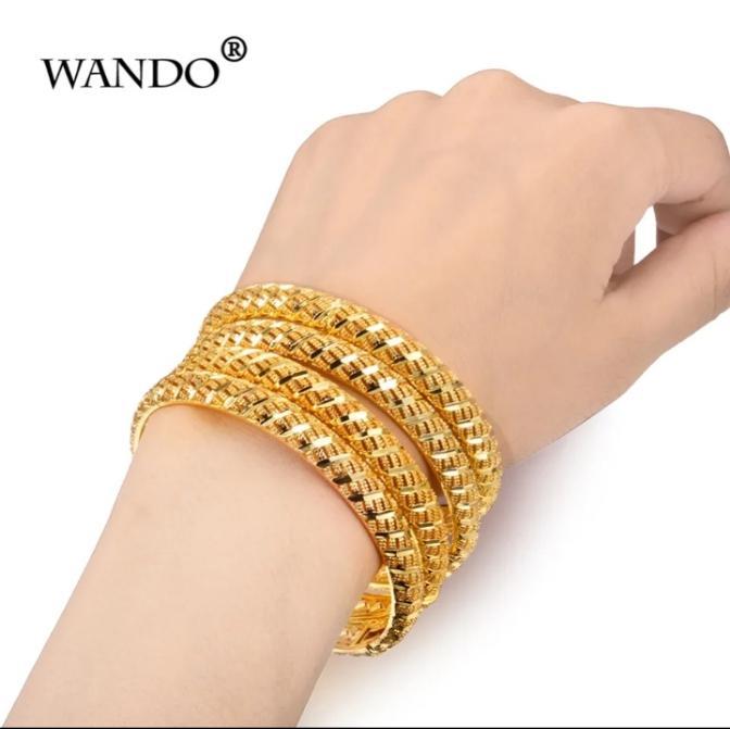 Premium Quality Golden Kara Bangles for WomenPremium Quality Golden Kara Bangles for Women