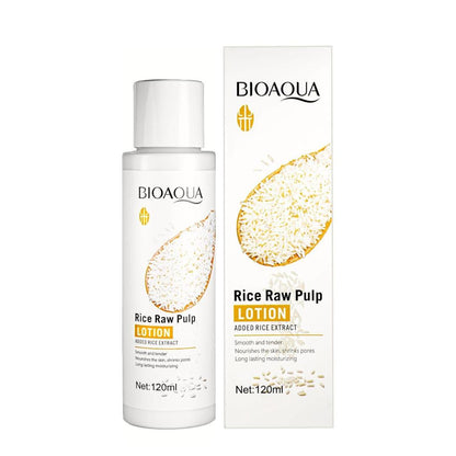 BioAqua Rice Raw Pulp Whitening & Brightening Body Lotion 120ml | Deep Hydration for All Skin Types