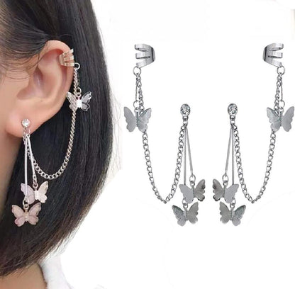 Silver Butterfly Necklace & Earrings Set for Women | Elegant Jewelry Set