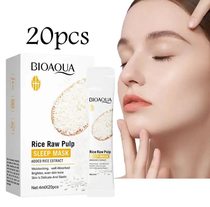 Premium Quality Rice Sleep Mask 20-Pack (4ml x 20) – Overnight Brightening & Hydration