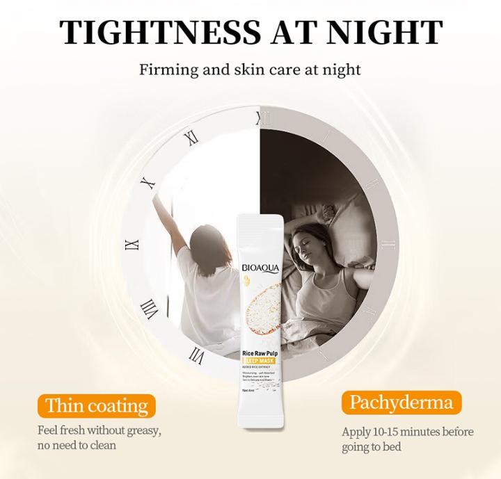 Premium Quality Rice Sleep Mask 20-Pack (4ml x 20) – Overnight Brightening & Hydration