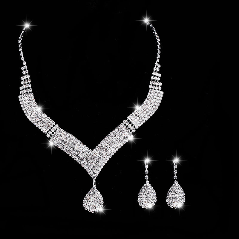 Modern Teardrop Jewelry Set for Women – 4 Piece Necklace, Earrings, Bracelet & Ring