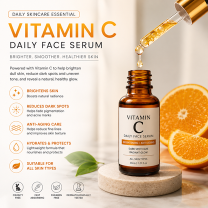 Vitamin C Daily Face Serum 30ml Brightening • Dark Spot Care • Anti-Aging